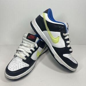 Nike Dunk Low Signal Blue Lemon Twist Black White Shoes DQ0977-100 Size 4 Y